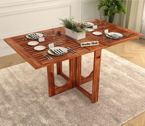 Buy Paul Foldable Dining Table (Honey Finish) At 33% Off Online ... inside Foldable Dining Table For Studio Apartment